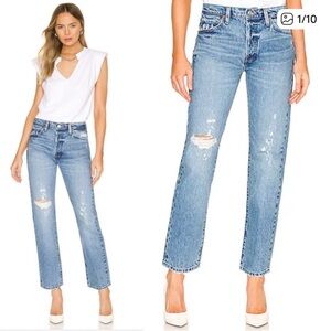 FRAME Le Original Denim Distressed Straight Leg Jeans